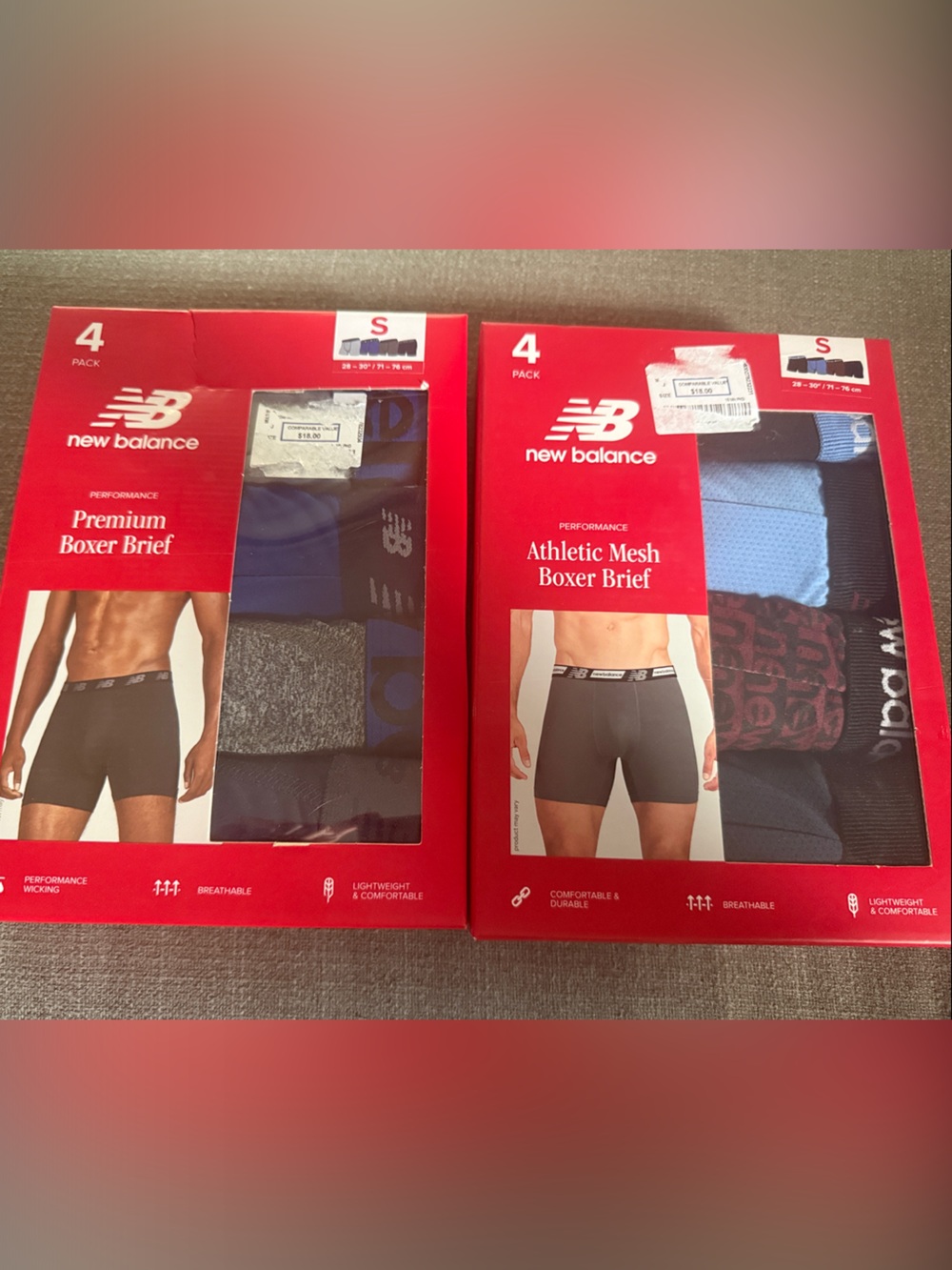 New Balance 8-Pack Men’s Boxer Briefs in Black & Gray